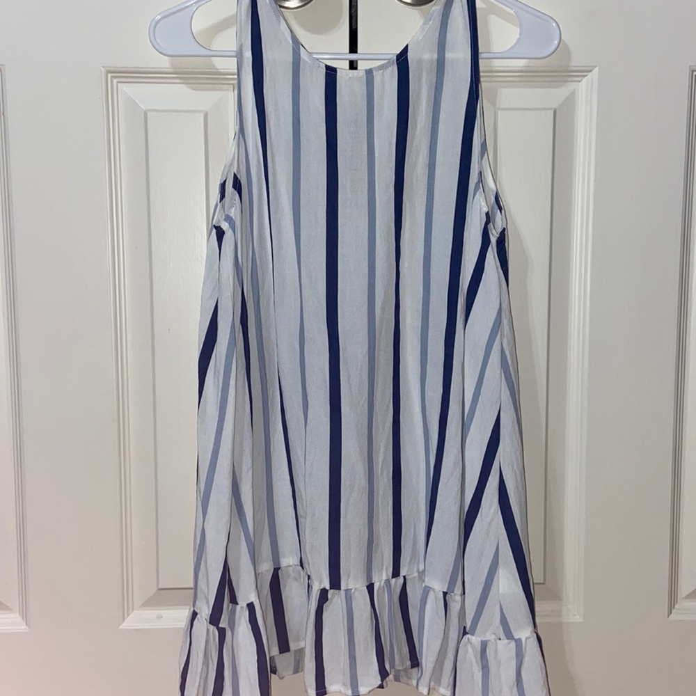 Blue and White Striped Dress
